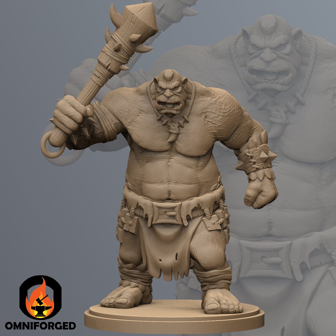 Ogre Warrior Warcraft Miniature Resin 3D Printed Figure - Picture 2 of 4