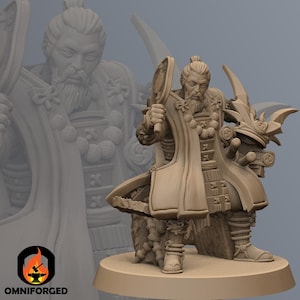 Samurai Daimyo Sitting | Kyoushuneko | Table Top Gaming Mini | RPG | D&D | 3D Printed Miniature 28mm
