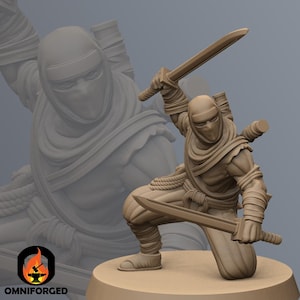 Mizuchi Ninja | Kyoushuneko | Table Top Gaming Mini | RPG | D&D | 3D Printed Miniature 28mm