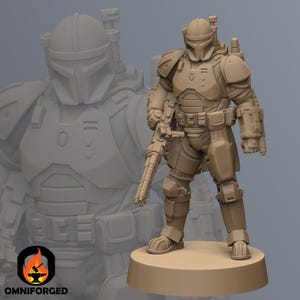 Mandalorian Paz Vizsla Proxy Pose D SW Legion, RPG 3D Gedruckt Sci-FI D & D Miniatur Mini