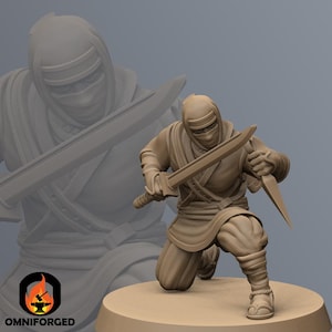Mizuchi Ninja | Kyoushuneko | Table Top Gaming Mini | RPG | D&D | 3D Printed Miniature 28mm