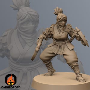 Mizuchi Ninja | Kyoushuneko | Table Top Gaming Mini | RPG | D&D | 3D Printed Miniature 28mm