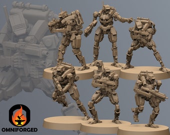 FKMSA Private Military Droids | Cyberpunk | Papsikels | Tabletop Gaming | 3D Printed Miniature