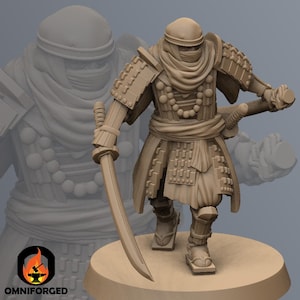 Mizuchi Sohei Monk Daimyo No Flag | Kyoushuneko | Table Top Gaming Mini | RPG | D&D | 3D Printed Miniature 28mm