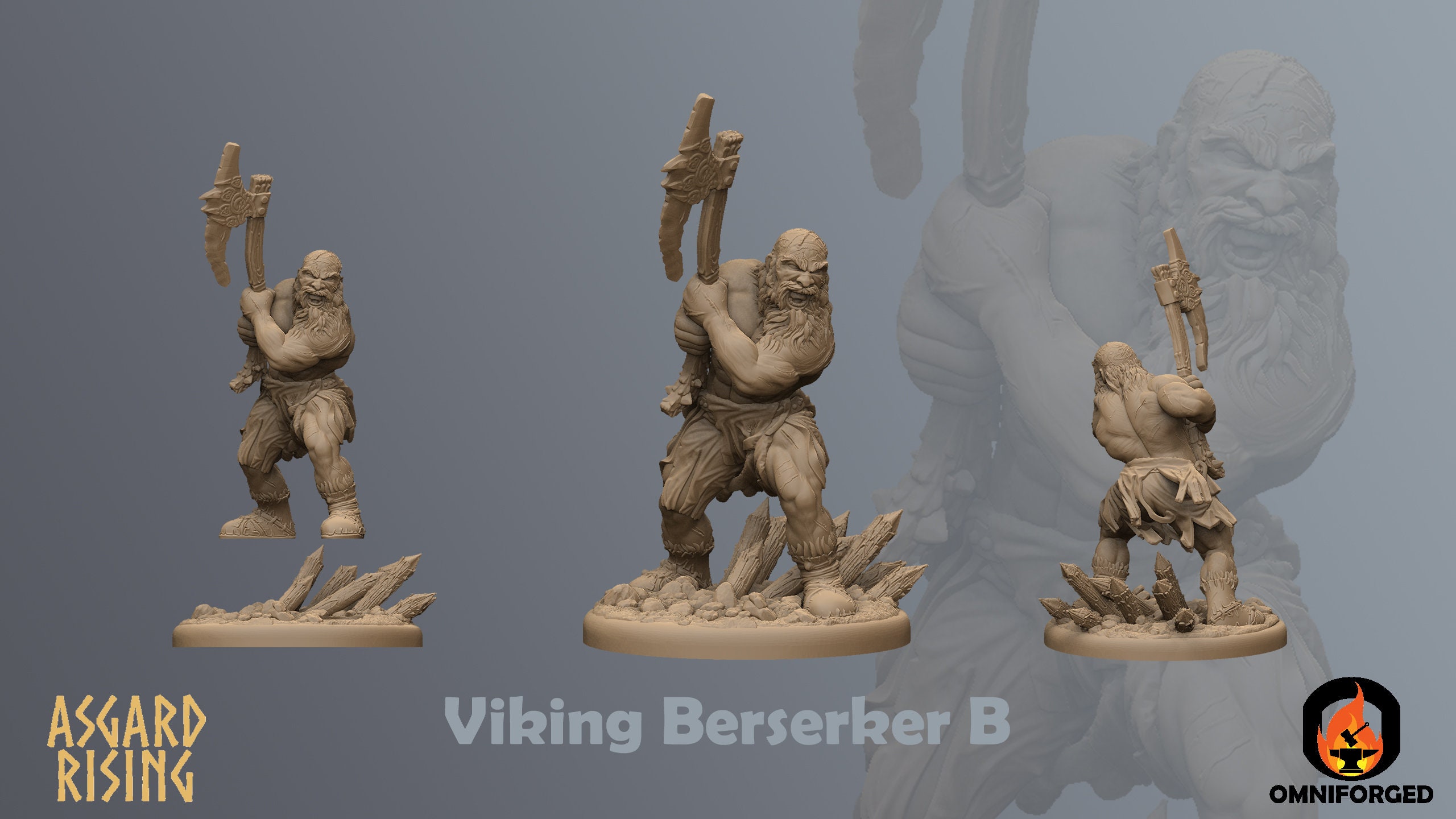 Viking Berserker | 32mm | Asgard Rising | Human Warrior | Miniatures for D&D | - Picture 9 of 13