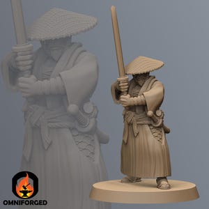 Ronin Warrior | Kyoushuneko | Table Top Gaming Mini | RPG | D&D | 3D Printed Miniature 28mm