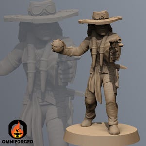 Tentacle Bounty Huntress SW Legion RPG 3D Printed Sci-FI Miniature Mini