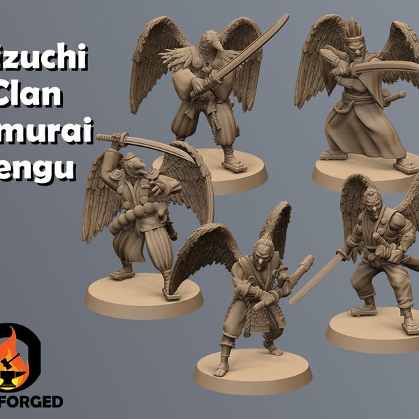 Samurai Tengu | Mizuchi Clan | Kyoushuneko | Table Top Gaming | RPG | D&D |   3D Printed Miniature
