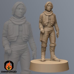 Jyn Erso Standing Pose SW Legion RPG 3D Printed Sci-FI Miniature Mini