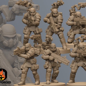 Watanabe Pulse Troopers | Cyberpunk | Papsikels | Tabletop Gaming | 3D Printed Miniature