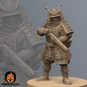 Samurai Musketman | Kyoushuneko | Table Top Gaming Mini | RPG | D&D | 3D Printed Miniature 28mm