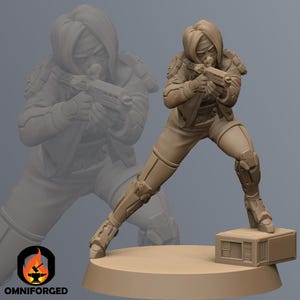 AbbyTurner Cyberpunk Unit9 3D Printed RPG Sci-FI Miniature Mini Figure 32mm