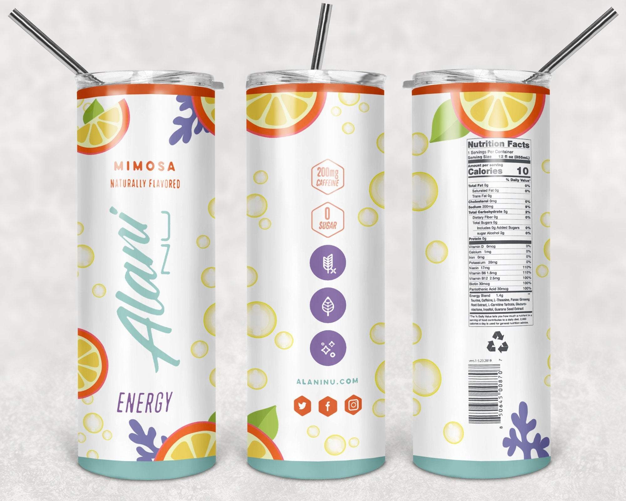 Alani mimosa flavored energy drink tumbler wrap sublimation Etsy