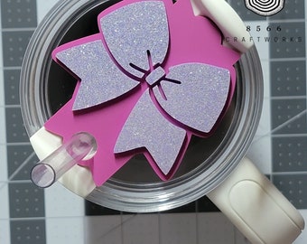 Glitter Bow Tumbler Tag: Acrylic Cup Decoration (30oz/40oz)