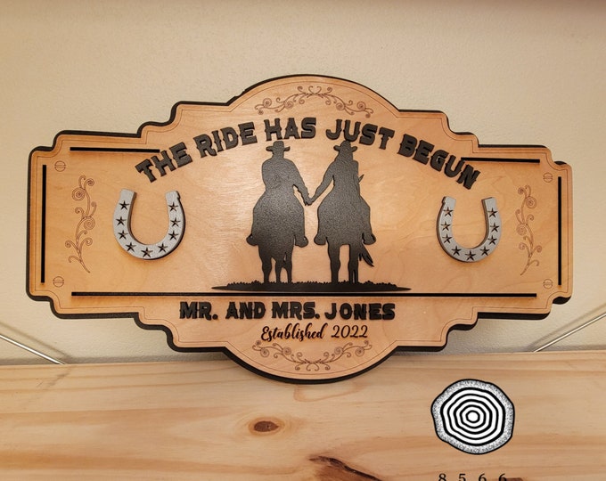 Featured listing image: wedding sign, western theme, anniversary gift, horses