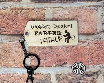 World's Greates Farter Father Keychain, Fathers Day Key Chain, Dad Gift, Key Chain, Gag Gift