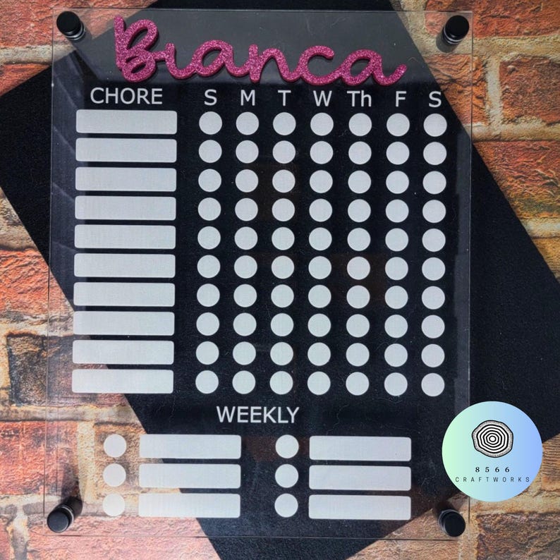 Personalized Acrylic Chore Chart - Etsy