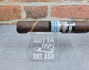 tap dat ash personalized cigar holder, cigar accessories for dad, funny groomsmen gifts, custom cigar stand, best man gift brother in law