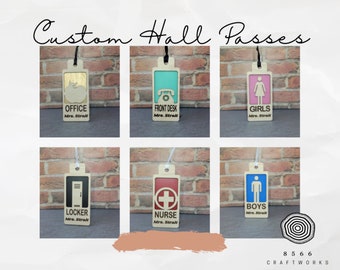 Custom hall pass set, kindergarten teacher gift, preschool teacher appreciation gift, teacher gift