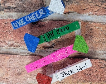 Cheerleading Gem Pin Charms, Cheer Pin Decorations, Lucky Cheer Lip Charm