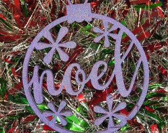 Purple Noel Christmas Ball Ornament