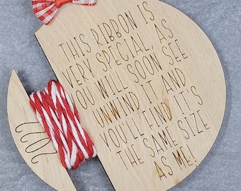 Engraved Child’s Height Ornament, Wood Ornament, Christmas Ornament 2022, Measurement Ornament, Baby's First, Ribbon Ornament