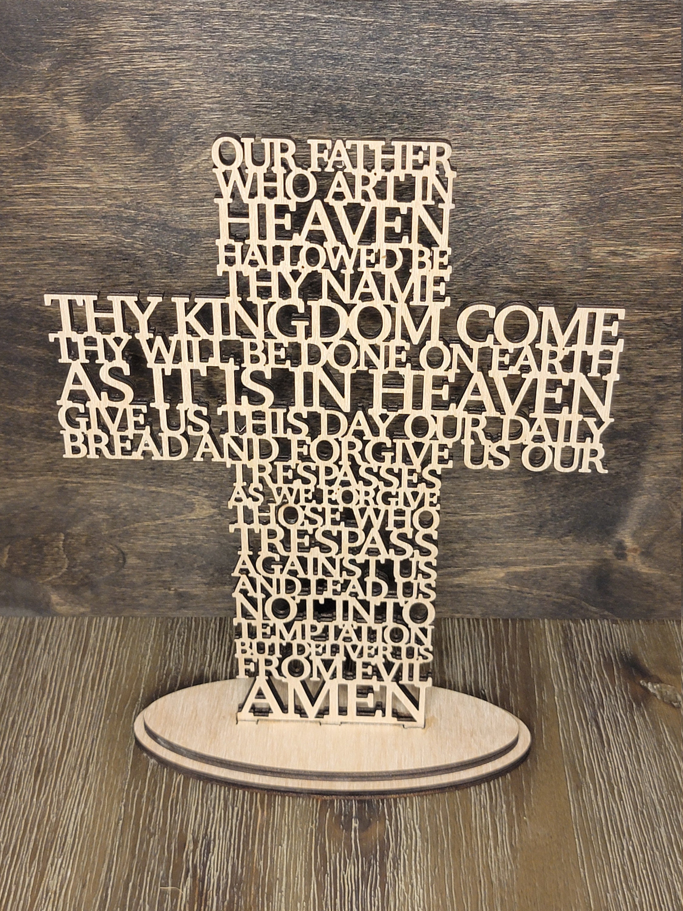 Wood Cutout of the Lord's Prayer