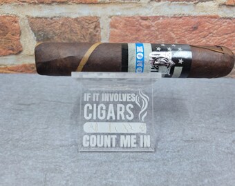 personalized cigar holder, cigar accessories for dad, monogram groomsmen gifts, custom cigar stand, father in law gift, man cave decor, step