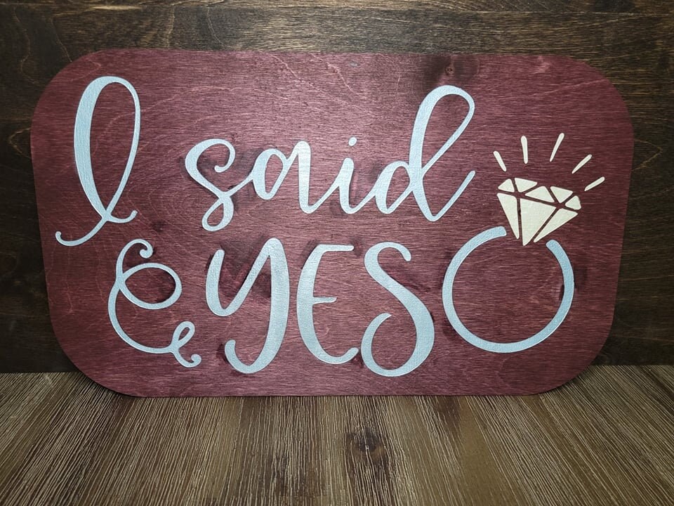 Personalized I Said Yes Sign, Custom Engagement Signs for Photos, Bride ...
