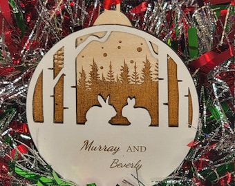 personalized rabbit ornament handmade, rabbit loss sympathy gift, custom bunny Christmas ornament, rabbit memorial gift, bereavement gift