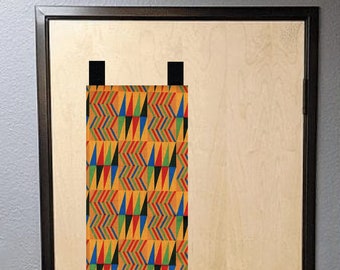 Kente Cloth Window Cover, Classroom Safety Lockdown Shade with Snaps
