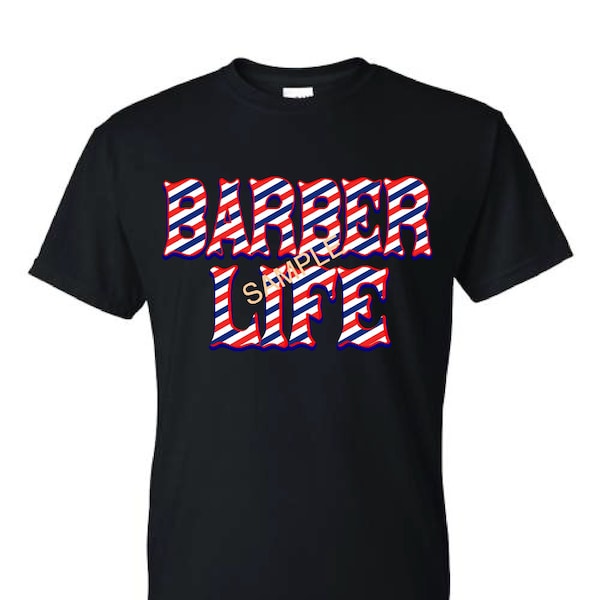 Barber LIfe with Barber Pole Stripes Background, Png Digital Download