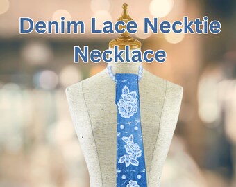 Collar de corbata de mezclilla y encaje
