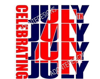 Celebrating 4th of July Svg, Png Layered, Independence Svg , Red White Blue