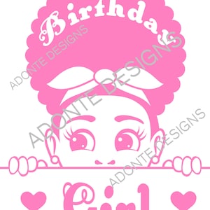 Afro Puff Birthday Girls Svg, Png, Jpeg