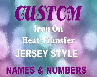 Custom Iron On Heat Transfer Jersey Style Name And Numbers