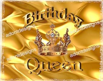 Birthday Queen Gold With Crown Tumbler Wrap for 20oz