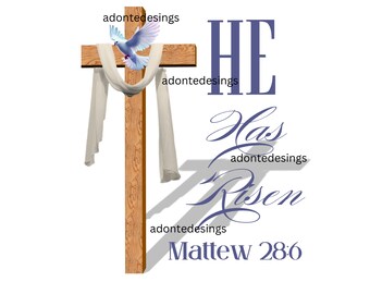 He Has Risen Easter Design: Christian PNG (Digital Download)
