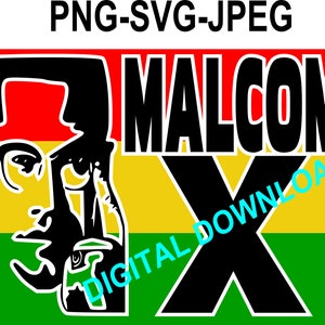 Malcom X PNG, SVG, JPEG. Digital Download