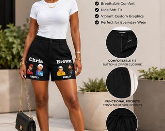 Chris Brown , Fan Inspired  Chris Breezy Black Shorts