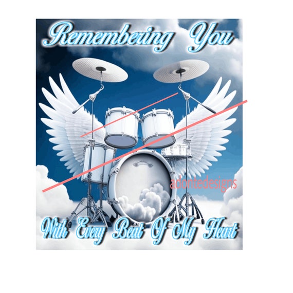 Memorial Drums With Wings Printable Image (digital Download