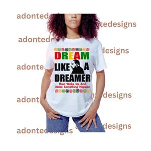MLK Dreamer PNG Design: colori audaci positivi (download digitale)
