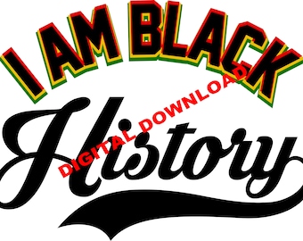 I Am Black History Swoosh Style, Layered Black History Month,  Svg Png