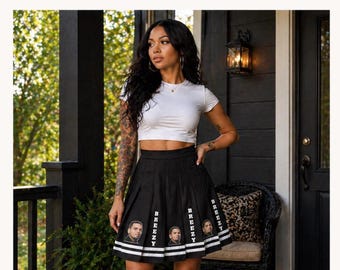 R&B Tour Usher Chris Brown Pleated Mini Skirt, High Waist Concert Outfit