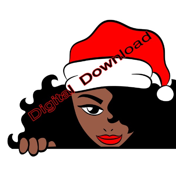 Peek A Boo Santa Girl Svg, Png, Jpeg, Dxf