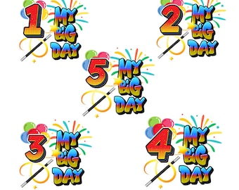 Birthday Numbers 1-5: Vibrant DTF/Sublimation Designs (Digital Download)
