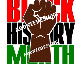 Black History Month with Fist  PNG, SVG,  Layered