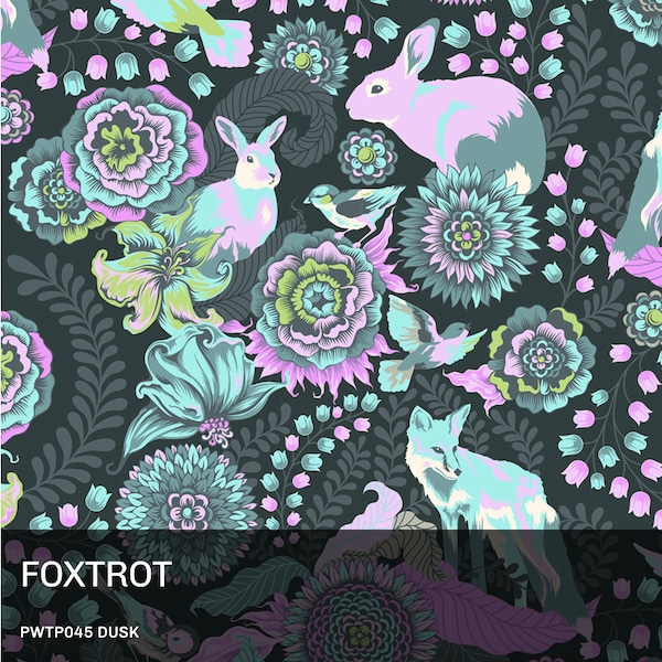 Tula Pink - Fox Field - FoxTrot - (Dusk) 1/2 Yard