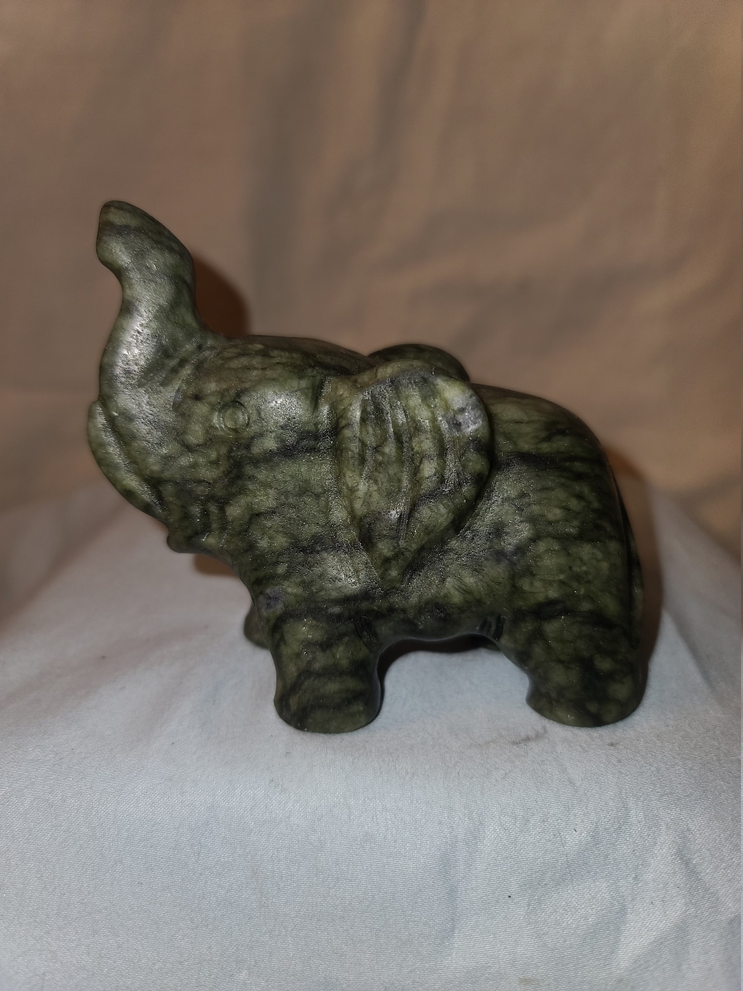 VINTAGE CARVED JADE Elephant Carved Stone Elephant Knick Etsy