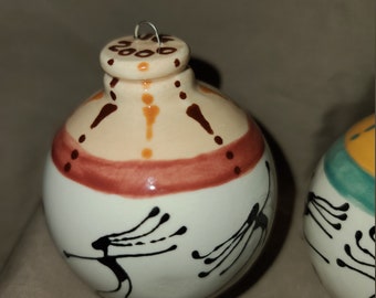 J GARRETT DESIGNS SEDONA az set of 3 handmade dancer ornaments glass art Sedona ornaments collectable ceramics collectable signed
